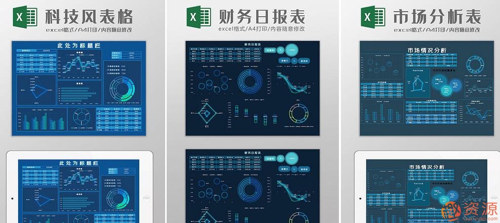 41個可視化科技感大數據Excel模板_趣資料插圖