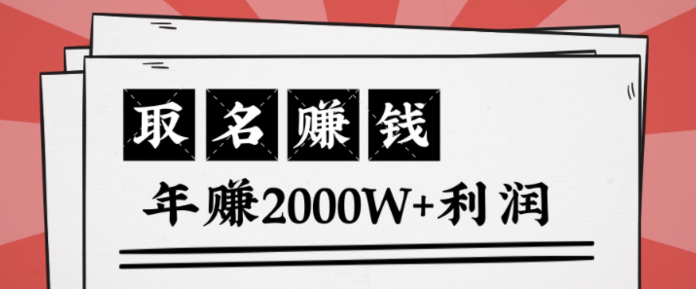 王通：不要小瞧任何一個小領域，取名技能也能快速賺錢，年賺2000W+利潤 百度網盤插圖