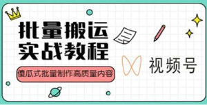 視頻號批量搬運實戰操作運營賺錢教程，傻瓜式批量制作高質量內容【附視頻教程+PPT】插圖